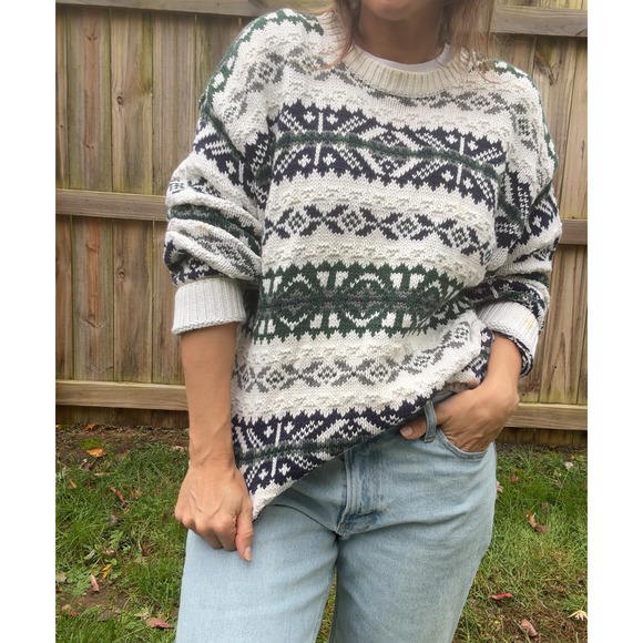 Vintage 90s GAP Fair Isle Boyfriend Sweater - Picture 7 of 9